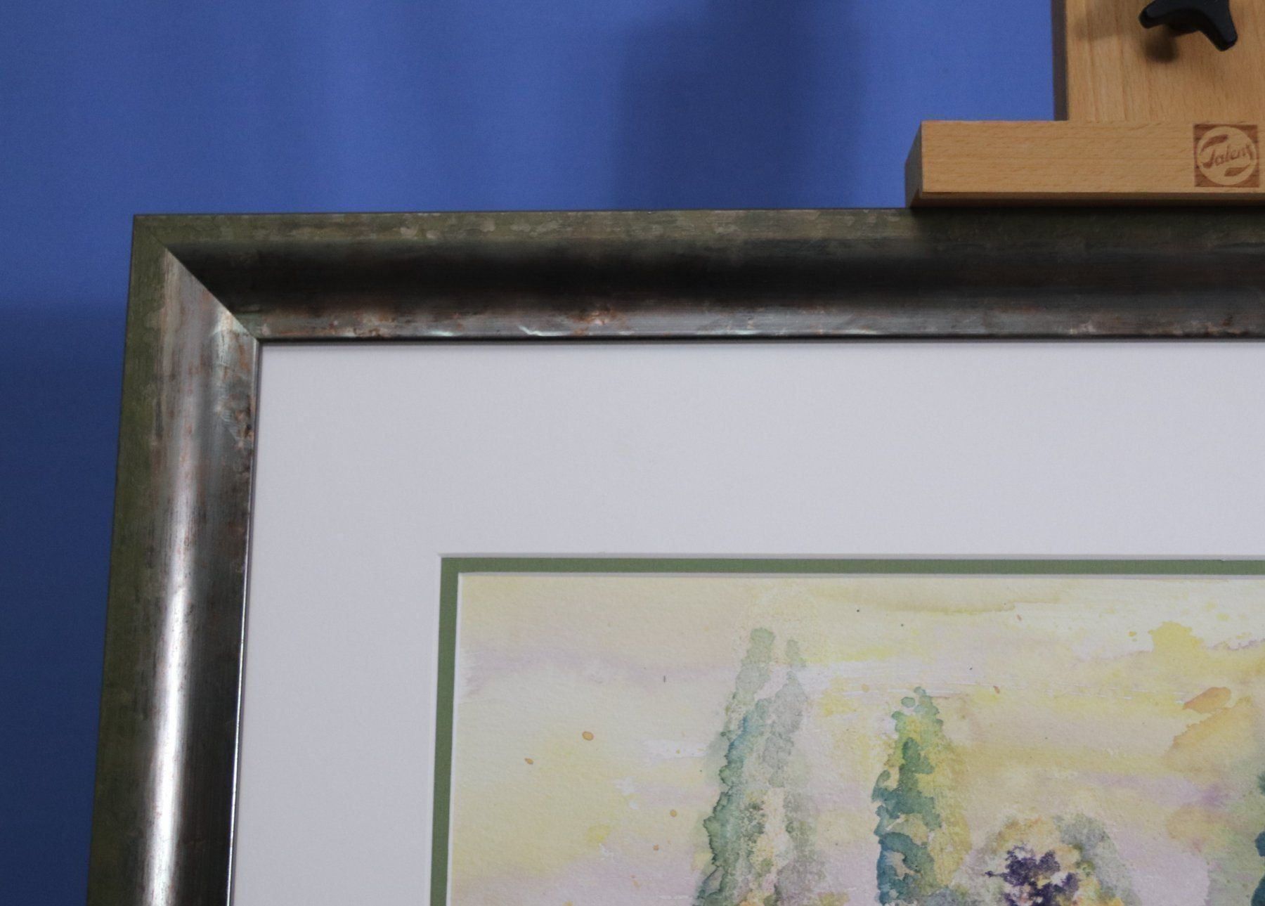 Dipinti: Melitta Progsch, Mischtechnik/Papier, Seeufer im Herbst – Usato da Zug venduto da Kunst-Fundgrube 7