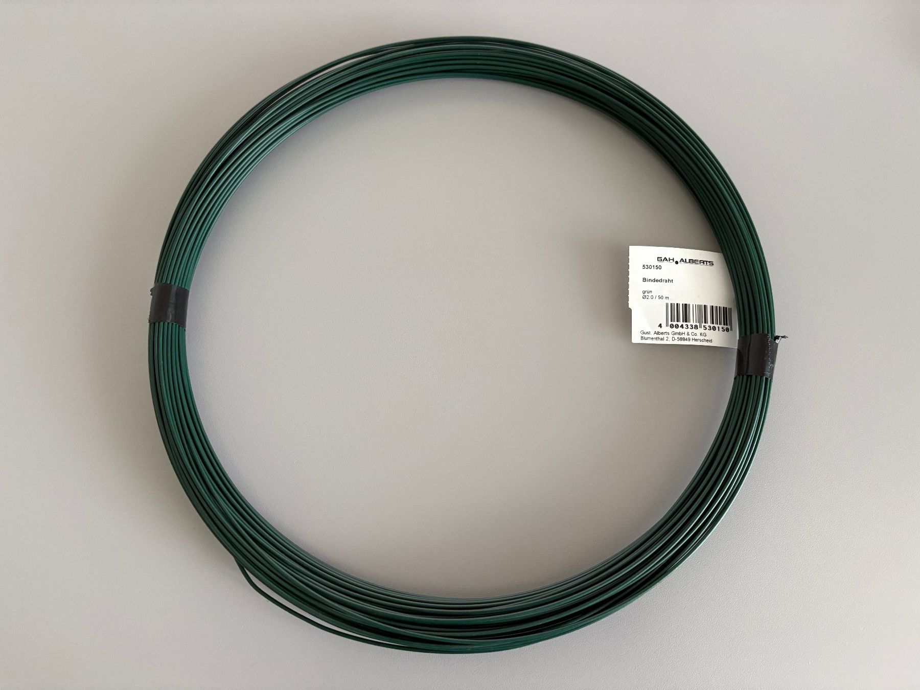 Zäune: Bindedraht grün 2.0mm / 50m – Neu und originalverpackt aus Dornach von Hofleur