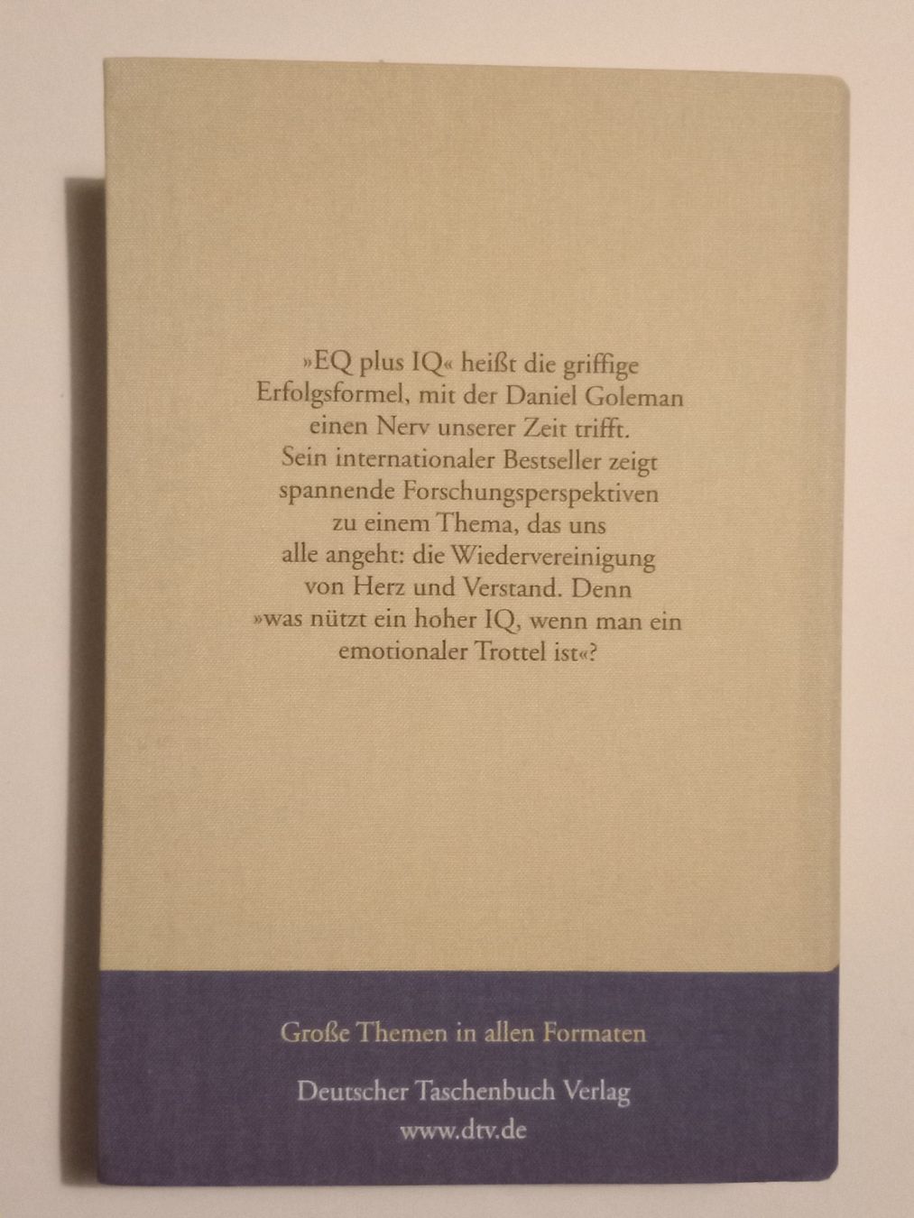 Livres: Buch  - Daniel Goleman / EQ - EMOTIONALE INTELLIGENZ - neu – Neuf (Voir description) à Urtenen-Schönbühl par chr_hf86 1