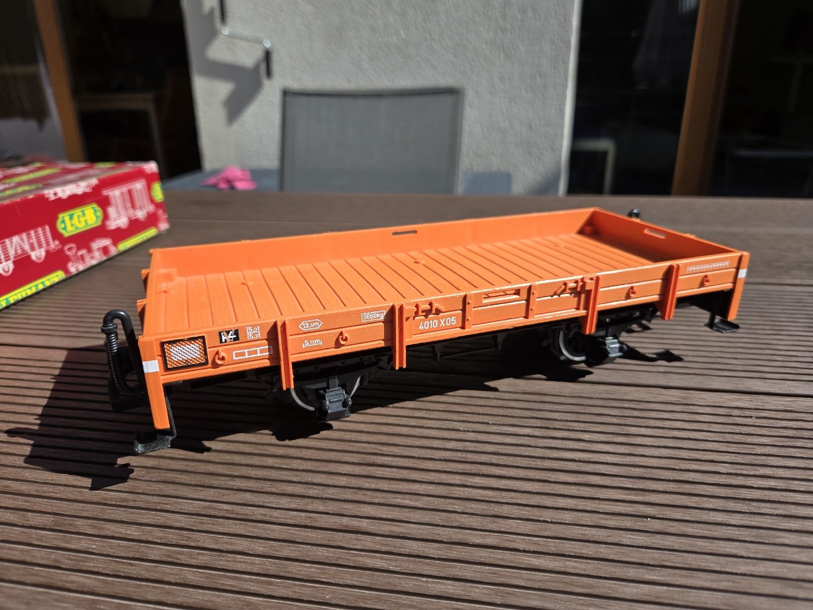 LGB Modellini di ferrovie: Wagon LGB 4010 plat à bords bas – Usato da Satigny venduto da Gatoil 2