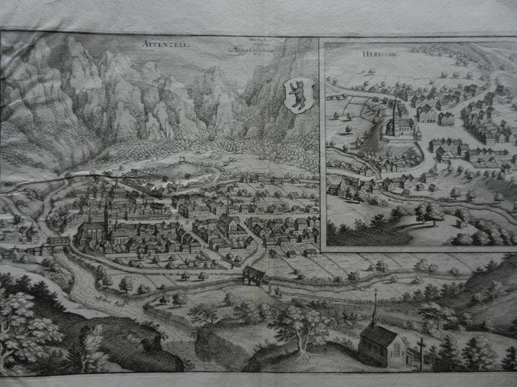 Incisioni: Appenzell Herisau von Merian – Usato da Risch venduto da Rischli15 1
