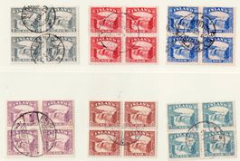 Island 1931 Gullfoss serie 4er Blocke gestempelt