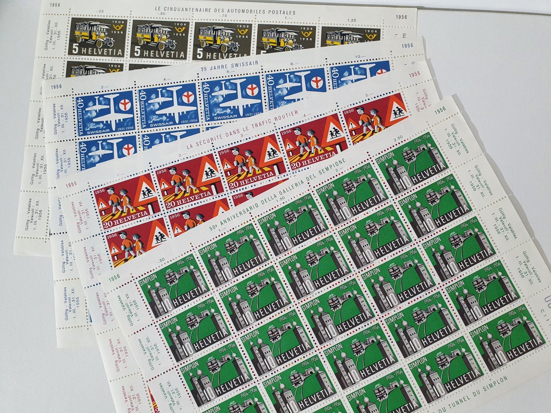 Alle Briefmarken: MARKEN - Bogen 4-teilig 1956  Werbemarken – Neu (gemäss Beschreibung) aus Uster von Posaunus