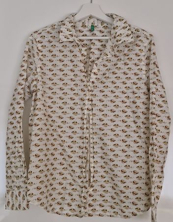 Vintage Benetton Patterned Shirt - Stylish Autumn Vibes