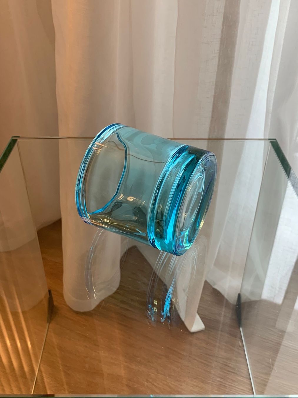 Iittala Kerzenständer: Marimekko Iittala Kerzenglas hellblau gross ein Stück – Gebraucht aus Nussbaumen AG von brigitebardot 3