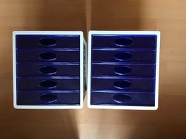 Schubladen-Organizer 2er Set blau/weiss guter Zustand