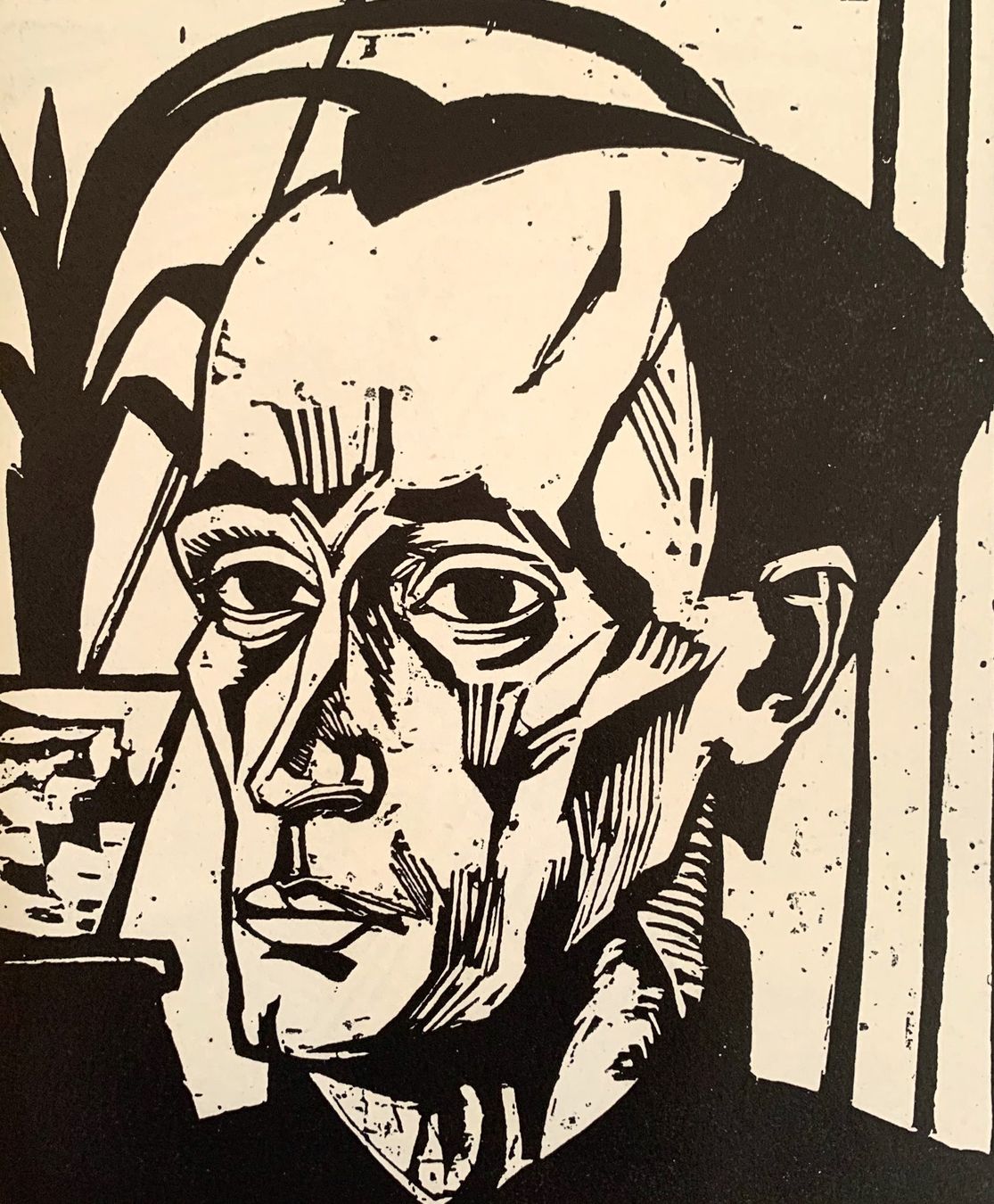 Xilografie: Erich Heckel  "Selbstbildnis"   Holzschnitt – Usato da Nennigkofen venduto da babag 2