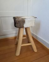 Cowhide Wooden Stool