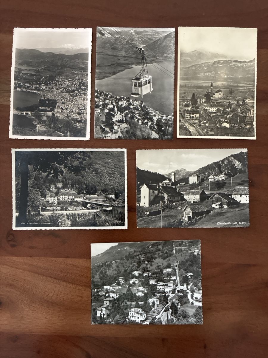 Cartoline postali: 12 Ansichtskarten Schweiz diverse vom Ticino  – Usato da Oftringen venduto da Cla.vD.74