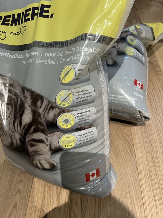 Premiere Katzenstreu Klumpstreu Sensitive 2x 12kg, Top! (Neu und  originalverpackt) in Obfelden fr CHF 10  nur Abholung auf Ricardo kaufen