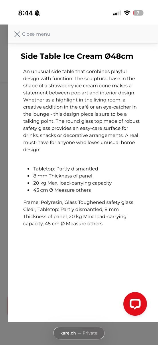 Tavoli: Unique Ice Cream Table - Perfect for Summer Decor! – Nuovo (secondo la descrizione) da Uitikon Waldegg venduto da sdman 3