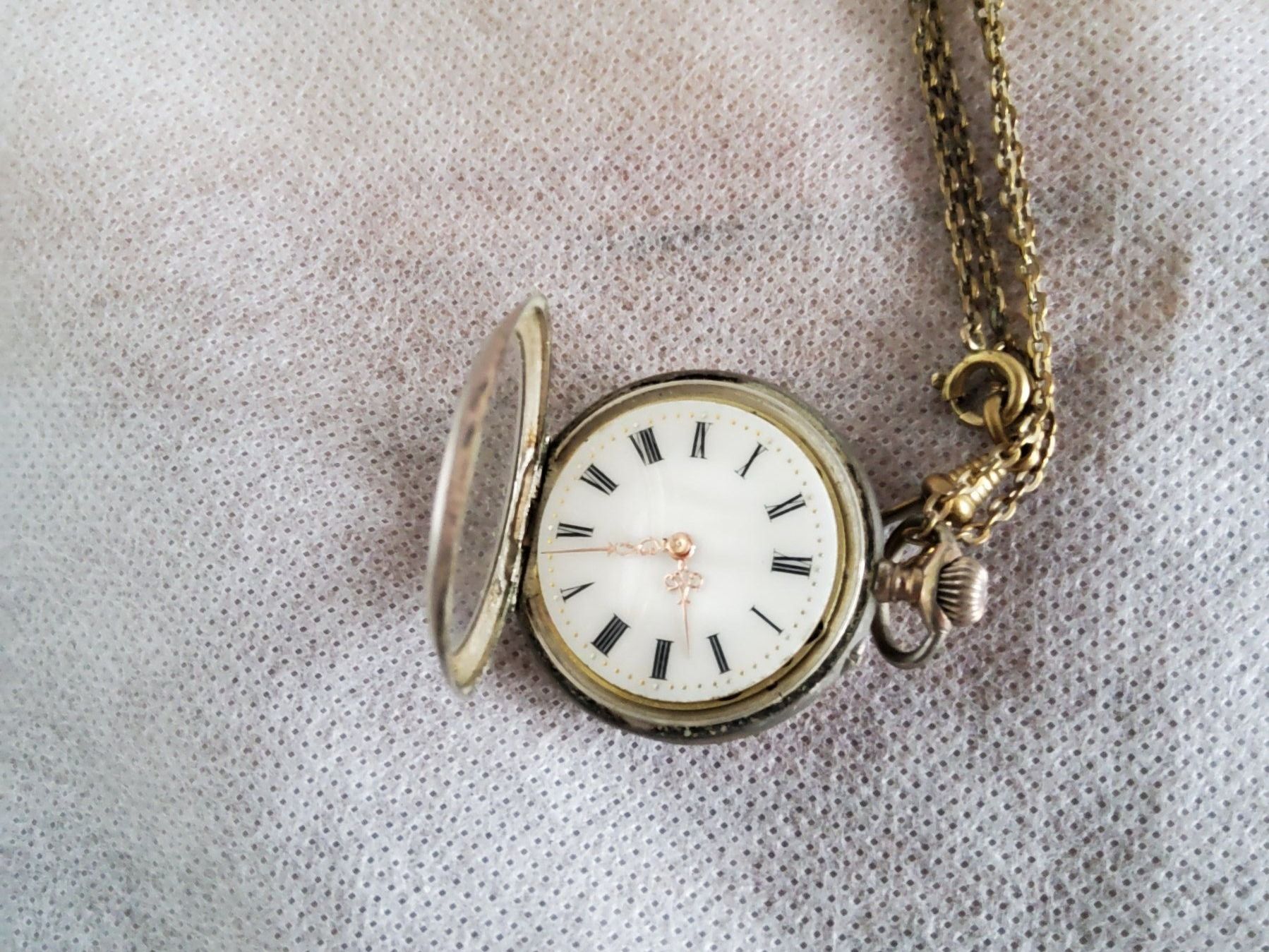 Orologi: Antike kleine Taschenuhr - Silber – Usato da Villnachern venduto da RicardoMary 3