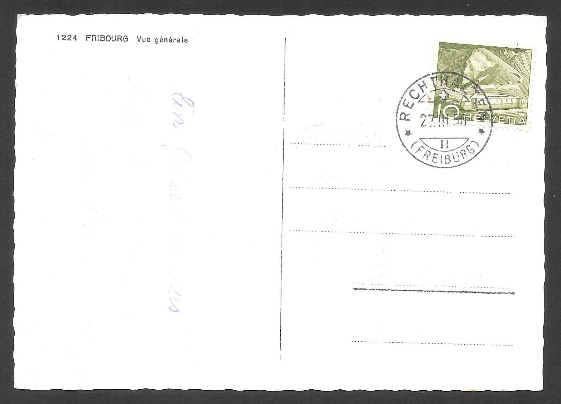 Cartoline postali: Fribourg Vue générale – Usato da Olten venduto da clotaldi 1