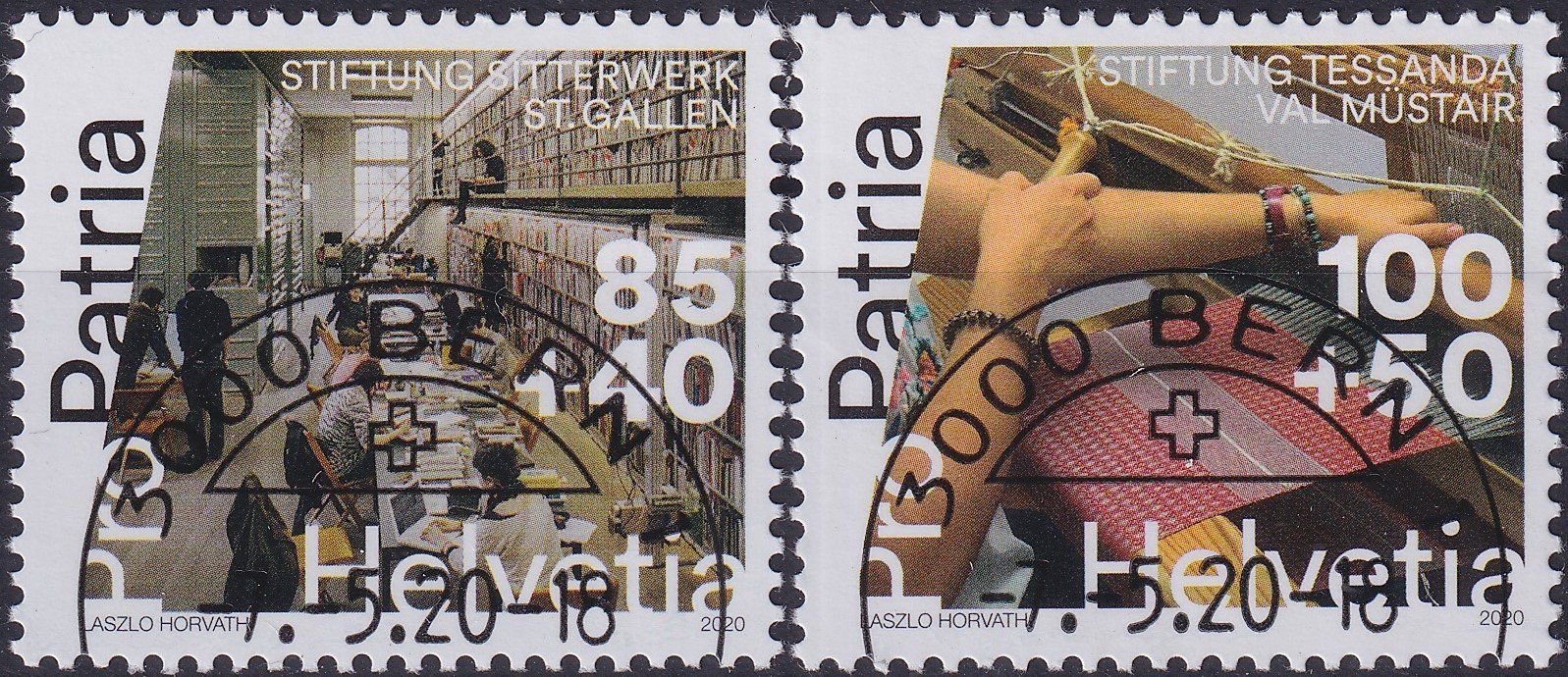 Tous les timbres: 2020, B341-B342 mit Ersttags-Halbmond-Stempel BERN – D'occasion à Sursee par Luzernerraute
