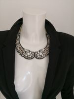 🤩MANGO HALSKETTE SCHWARZ & STRASS STEINE NEU