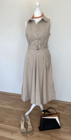DKNY Jeans Kleid – beige, feminin, tailliert, Gr. M