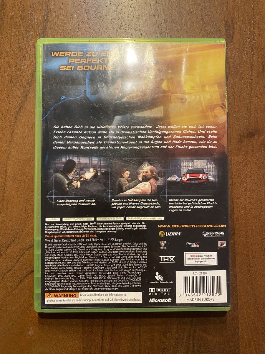 Microsoft Giochi: Das Bourne Komplott für Xbox 360 – Usato da Thunstetten venduto da Virus_33 3