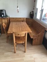 Eckbankgruppe Kiefer Massiv mit Tisch und Stuhl, guter Zusta