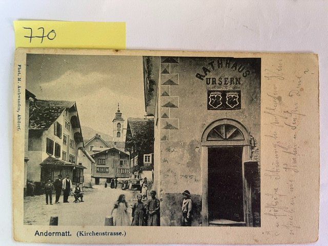Ansichtskarten: alte Ansichtskarte Andermatt Kirchenstrasse, 1909 – Gebraucht aus Niederwil AG von dahu75