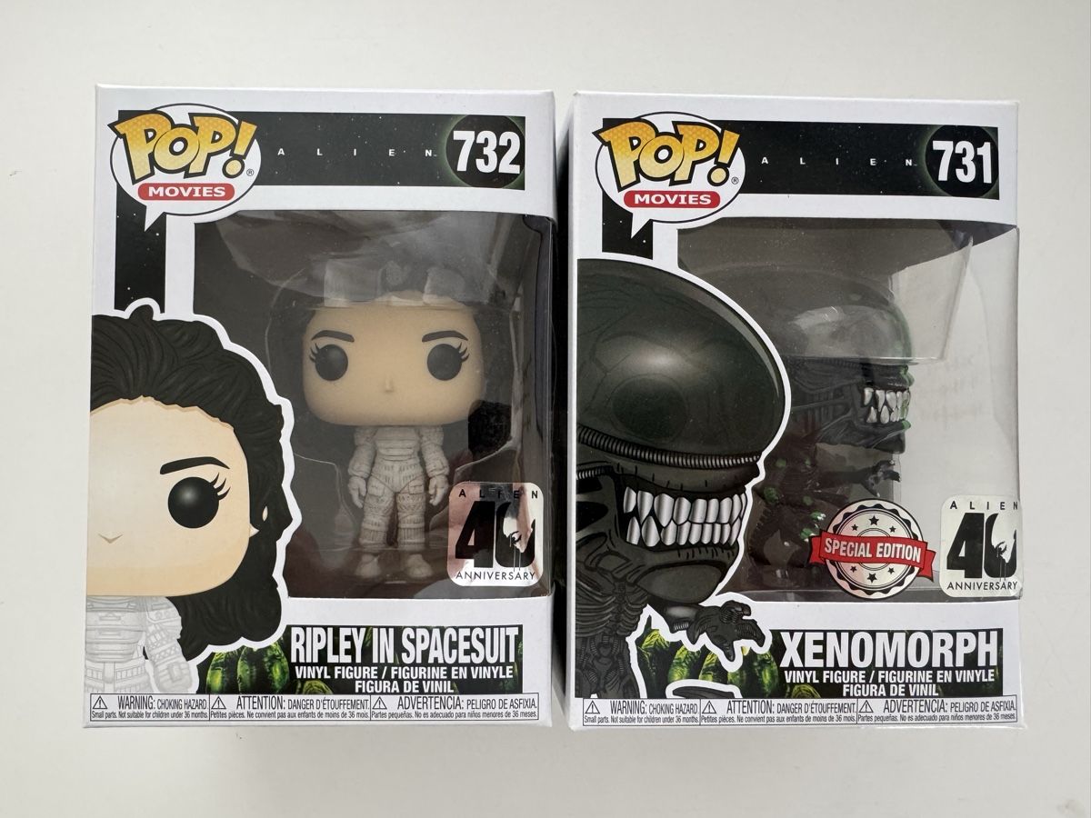 Funko Statuette: Funko Pop Alien Xenomorph + Ripley 40esimo Anniversario – Nuovo e nell'imballaggio originale da villa luganese venduto da