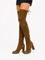 Navyboot Wildleder Overknee Stiefel cognac camel Gr. 37