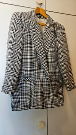 Blazer a quadri bianconeri tg.38 C&A misto viscosa