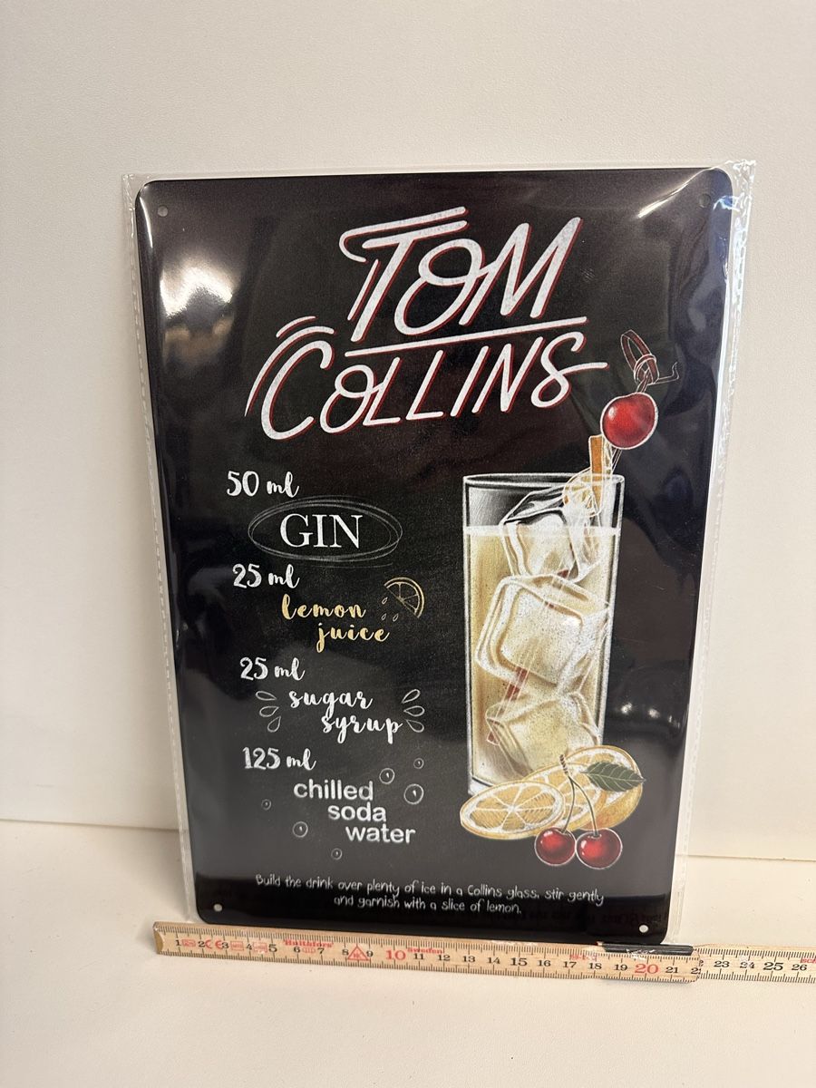 Insegne: Blechschild Tom Collins Cocktail Rezept Bar Deko Vintage – Nuovo e nell'imballaggio originale da Oberurnen venduto da jasmin2fel