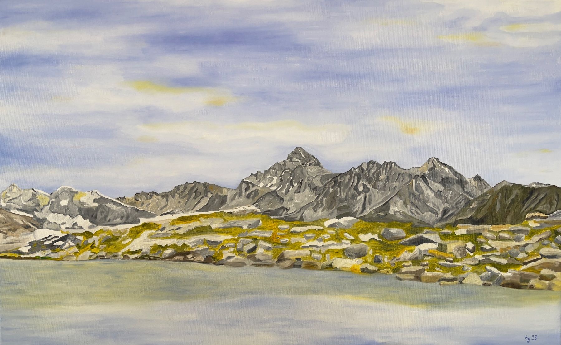 Gemälde: Bündner Bergbild (Ölgemälde) – Neu (gemäss Beschreibung) aus Beinwil am See von Bergbilder