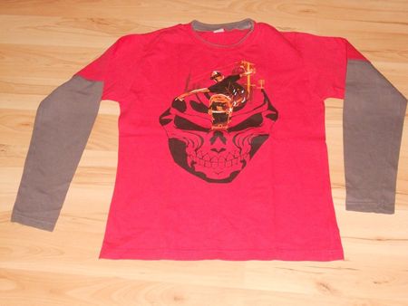 Neu: Shirt langarm mit Motiv - rot/braun - Gr.164