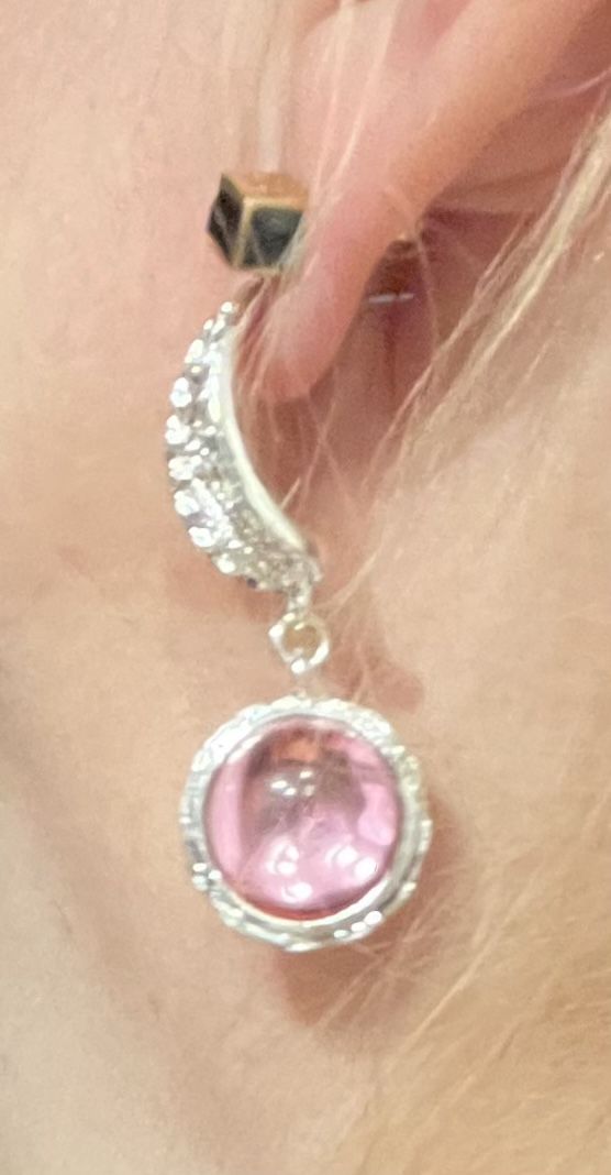 Ohrringe & -stecker: Orecchini pendenti con pietre rose e argento- nuovo – Neu und originalverpackt aus Gordevio von LanaZimm 4