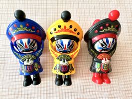 3 Chinese Face Changing Opera Figurines Toy Set