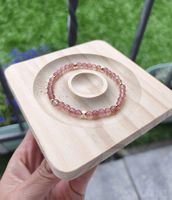 Bracelet fait main en quartz fraise 4.8mm
