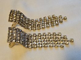 Vintage Glamour Strass Ohrhänger, 60er Jahre