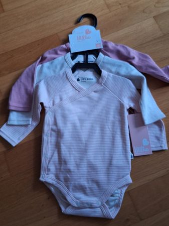 3er Set Baby Bodys Gr. 62, Little Friend, Neu! Rosa