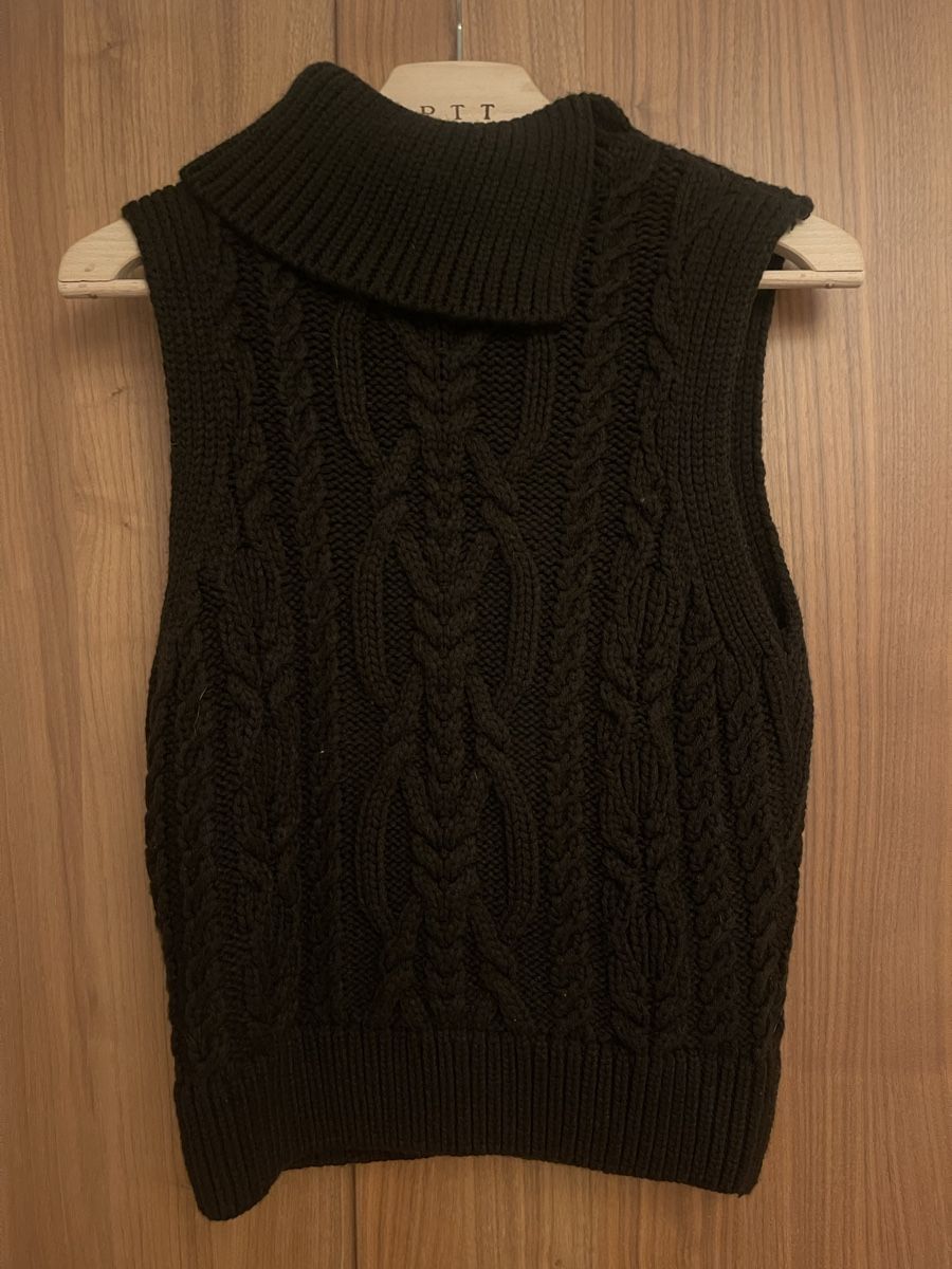 Zara Gilet & Giacche senza maniche: Dunkelbraune Strickweste mit Rollkragen, Gr S – Nuovo (secondo la descrizione) da Horgen venduto da Ed0 1