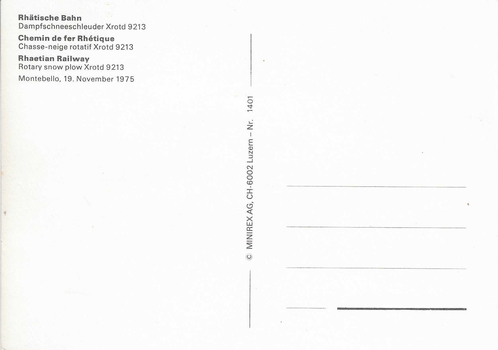 Cartoline postali: Rhätische Bahn Dampfschneeschleuder Xrotd 9213 – Nuovo (secondo la descrizione) da Rothrist venduto da Stranglehold 1