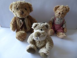 3 Plüsch Teddybär, 22 bis 32cm, gebraucht