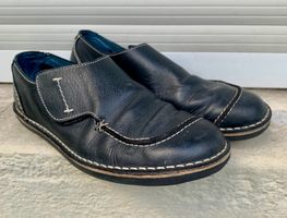 Superbes derbies 100%cuir OLE velcro bleu marine n.39