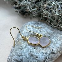 Filigrane Ohrringe mit Rosenquarz– Sterling 925 Silber