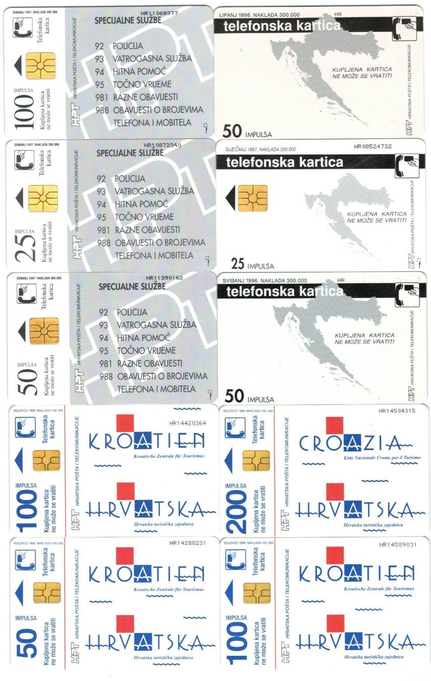 Telefon- & Taxkarten: 10 Telefonkarten Kroatien – Gebraucht aus Zürich von Tolima194 1