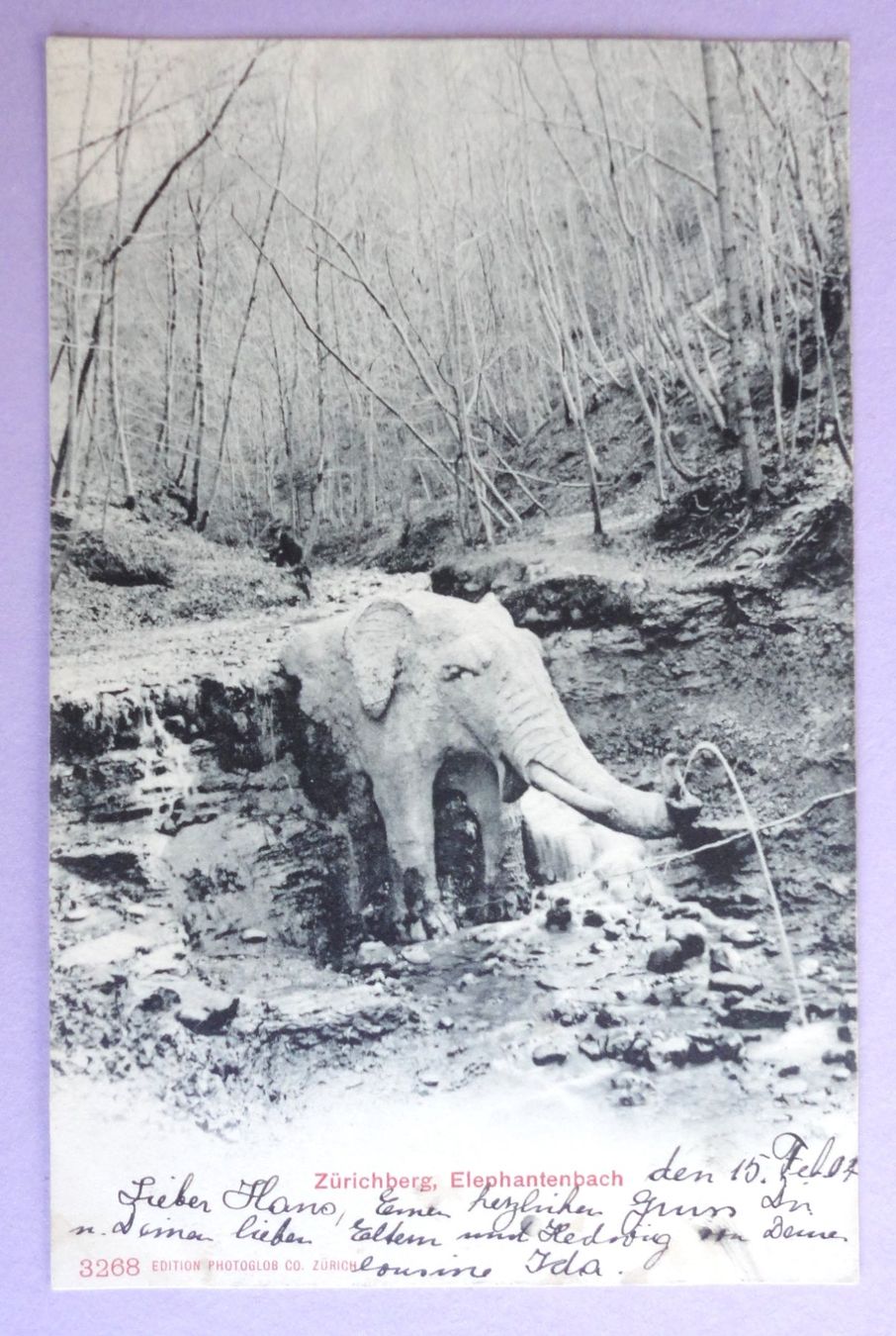 Ansichtskarten: Zürichberg, Elephantenbach – Gebraucht aus Fétigny von Billy2miny