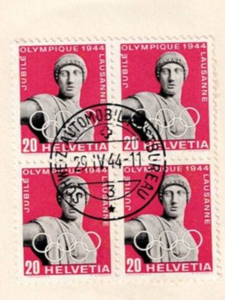 Alle Briefmarken: Schweiz, Olympisches Komitee 1944, – Gebraucht aus Hinteregg von McCharly01 6