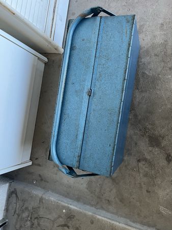 Cassetta porta attrezzi vintage blu - ideale per officina!
