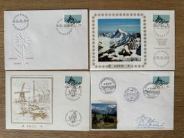 Schweiz - 1966 4x FINSTERAARHORN  mit Sonderstempel 