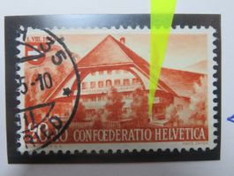 Abart Pro Patria B 28.2.02 farbiger Punkt a. re. Ende Zaun