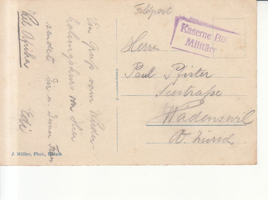 Cartoline postali: Bülach Kaserne ca. 1925, mit Stempel Kaserne Bülach – Usato da Bürglen TG venduto da StampGraf 1