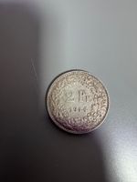 2 Franken 1944 Münze Schweiz guter Zustand