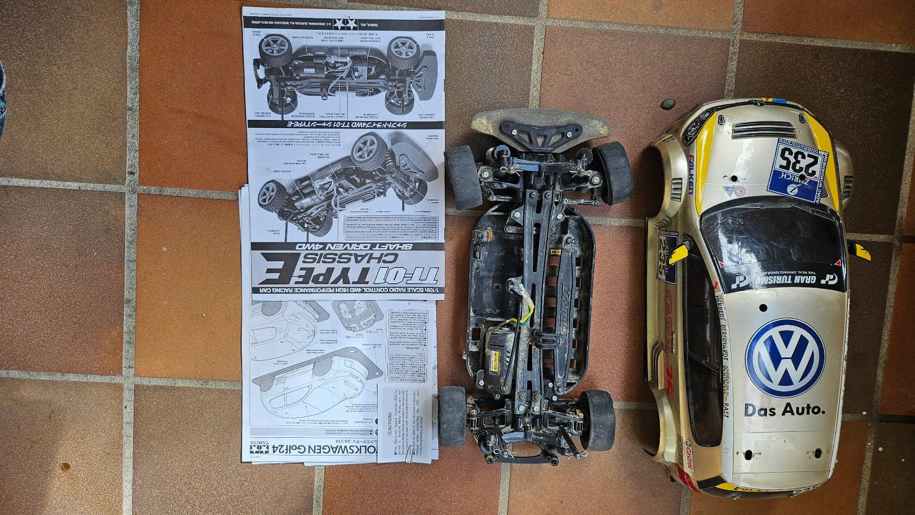 Tamiya Modellismo RC: Tamiya RC VW Golf24 TT-01 Type-E Chassis gebraucht – Usato da Bülach venduto da pol_x5nm 1