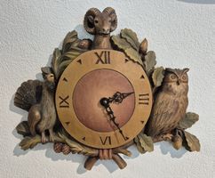 Wanduhr mit Jagdmotiven, Holz, Vintage-Stil, Top!