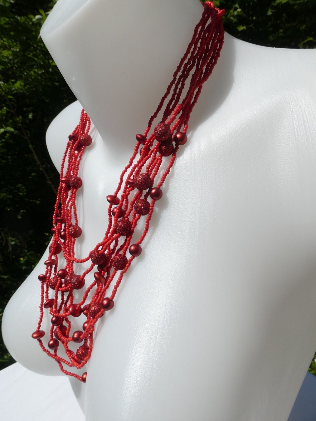 Catenine: Kette / Collier, Rocailles-Perlen, Länge 55cm – Nuovo (secondo la descrizione) da Gattikon venduto da kaandooh 1